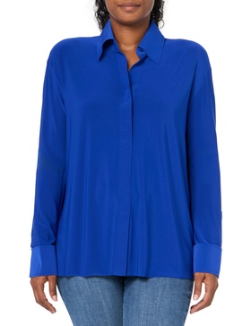 Norma Kamali Women's NK Shirt with Collar Stand