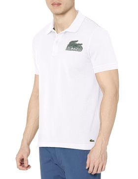 Lacoste Contemporary Collection's Men's Short Sleeve Regular Fit Petit Pique Graphic Polo Shirt