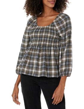 Tommy Hilfiger Women's Plaid Peplum Blouse