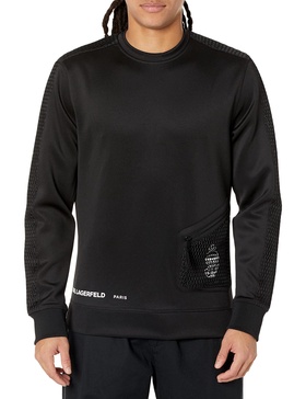 KARL LAGERFELD Men's Scuba Stretchy Sportswear Pullover