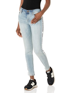 KARL LAGERFELD Women's Skinny Logo Taping Mid Rise Jean