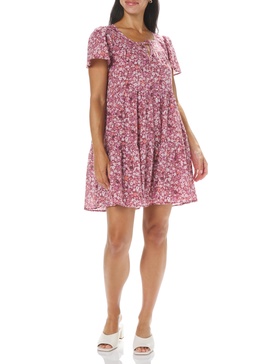 Lucky Brand Women's Floral Printed Tiered Mini