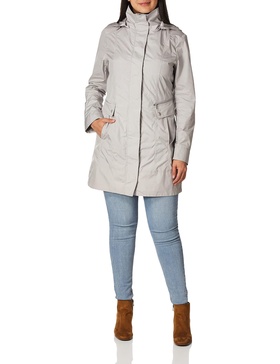 Cole Haan Women's Packable Hooded Rain Jacket with Bow