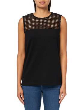 Anne Klein Women's Serenity Knit Lace Yoke Tank