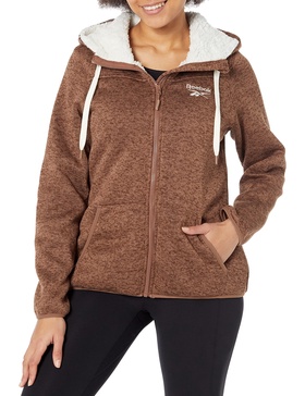 Reebok Women's Sherpa Lined Sweater Fleece Jacket