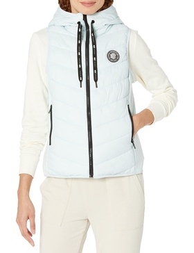 DKNY Women's Sport Puffer W/Logo Drawcord Vest