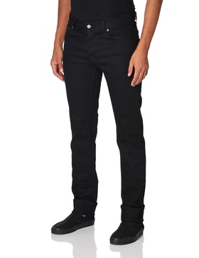 Naked & Famous Denim Men's Super Guy Slim Fit Jeans in Black Cobra Stretch Selvedge