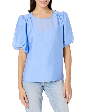 KARL LAGERFELD Women's Puff Sleeve Organza Blouse