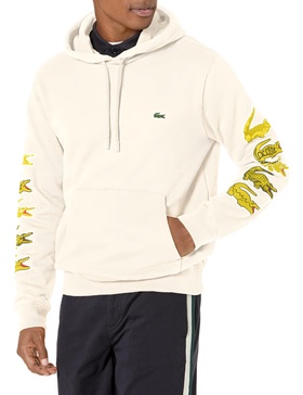 Lacoste Men's Stacked Timeline Croc Hoodie Sweatshirt