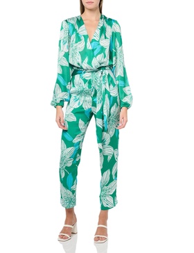 Ramy Brook Womens Valery Lily Printed Long Sleeve Jumpsuit