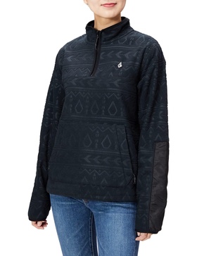 Volcom Women's Polar Fleece 1/4 Zip Mock Neck Snowboard Sweatshirt