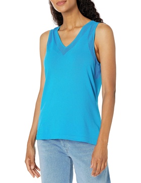 Anne Klein Women's V-Neck Mesh Tank Top