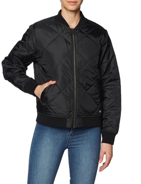 Dickies Women Quilted Bomber Jacket, Black v1, Medium