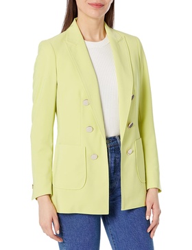 Anne Klein Women's Faux Double Breasted Jacket with Patch P