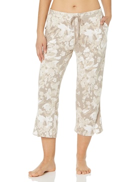 N Natori Women's Floral Camo-Printed Mirage Crop Pant 23" Inseam