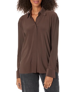 Norma Kamali Women's NK Shirt with Collar Stand