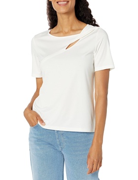 Anne Klein Women's Elbow SLV Keyhole Tee