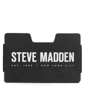 Steve Madden Men's Minimalist Wallet Credit Card Holder Removable Money Clip, Black, 3.5 x .25 x 2