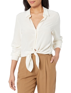 Theory Women's Button-Down Tie-Waist Blouse