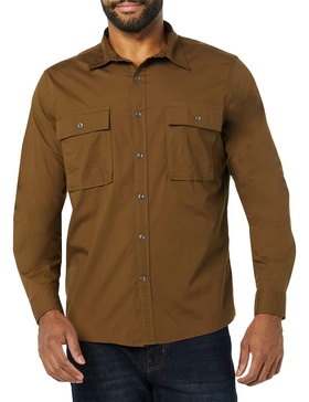 Amazon Essentials Men's Slim-Fit Long-Sleeve Two-Pocket Utility Shirt (Previously Goodthreads)