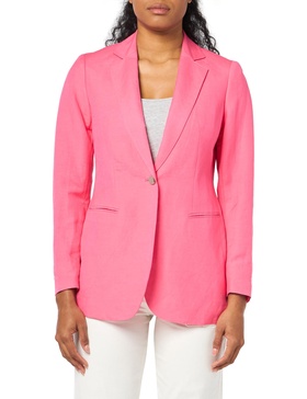 Anne Klein Women's Linen One Bttn Notch Collar Jacket