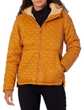 Amazon Essentials Women's Lightweight Quilted Full-Zip Water-Resistant Sherpa-Lined Hooded Puffer Jacket