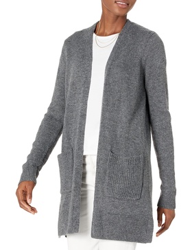 Amazon Essentials Women's Long-Sleeve Jersey Stitch Open-Front Cardigan