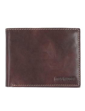 Steve Madden Men's Slim Leather Wallet with Extra Capacity Attached Flip Pockets