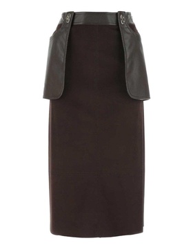 Low Classic Leather Midi Skirt