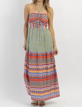 kahuna halter maxi dress in blue