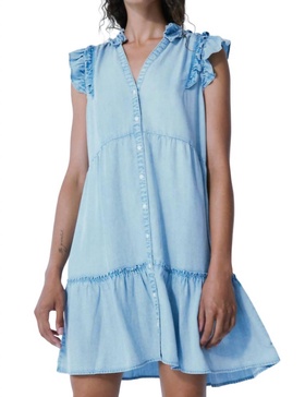 andy flirty tencel denim dress in bleach