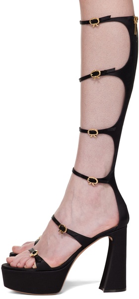 Black Maddy Gladiator Heeled Sandals