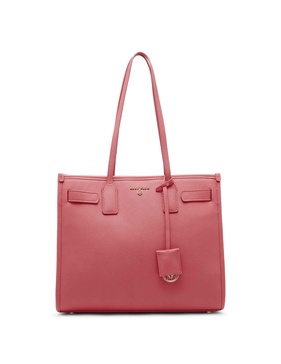 Anne Klein Large Structured Tote with Luggage tag, Ocean Coral