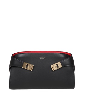 Ferragamo Logo Printed Hug Clutch Bag