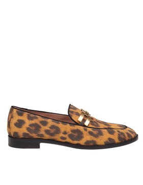 Aquazzurra Brandi Loafers In Suede Leather With Spotted Print