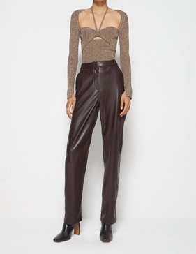 amelia vegan leather pant in chocolate