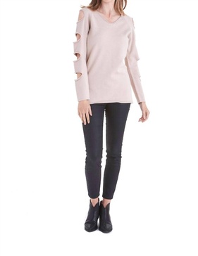 gabby ladder sleeve sweater in beige