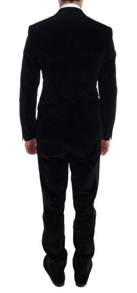 Dolce & Gabbana  Black Velvet Slim Double Breasted Suit