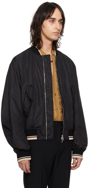 Black Zip Bomber Jacket