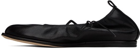 Black Heart Toe Ballerina Flats