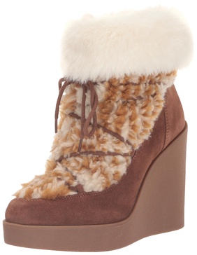 Jessica Simpson Women's Myina Wedge Fur Bootie Ankle Boot