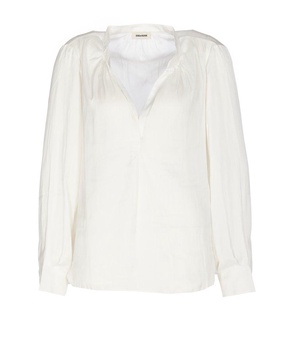 Zadig & Voltaire Gathered-Detailed V-Neck Shirt