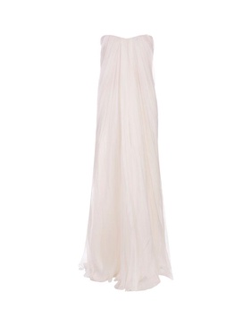 Alexander McQueen Strapless Draped Maxi Dress