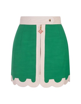 Casablanca Scallop Hem Mini Skirt