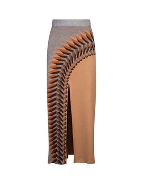 Paco Rabanne Long Lurex-Jacquard Skirt