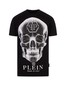 Black Skull Ss Round Neck T-shirt