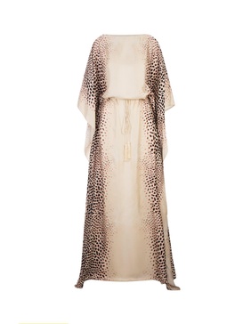 Light Beige Leopard Print Long Dress