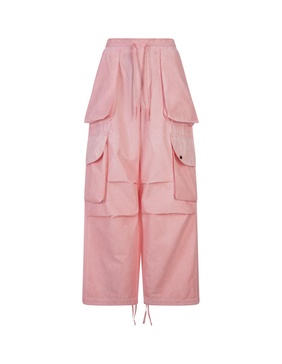 Pink Cargo Trousers With Logo