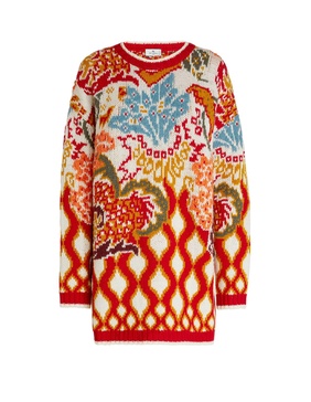 Woman Oversize Sweater In Jacquard Wool And Alpaca Etro