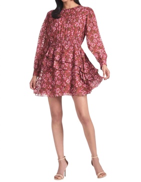 meg dress in bordeaux bloom